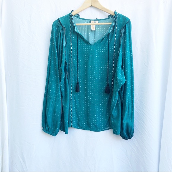 ANTHROPOLOGIE | DOLAN COLLECTION LUCILLE EMBROIDERY RUFFLE PRINTED BLOUSE LARGE - Picture 5 of 9